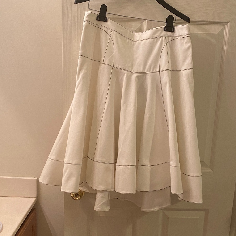 Aleeza Paris Elegant White Denim high low Women's Skirt